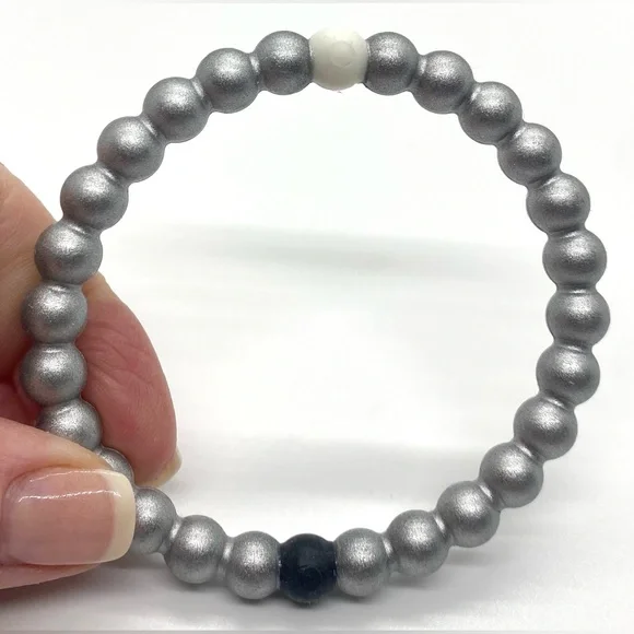 LOKAI Large Metallic Silver Core Bangle Bracelet Boho Coastal Beach Outdoor - Picture 2 of 4